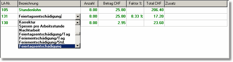 100 Bedienung Lohnart Tabelle