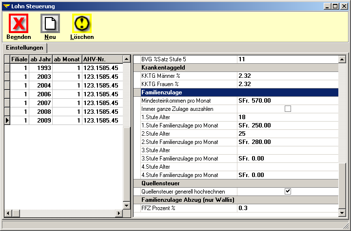4000 LohnEinstellungenFamilienzulage