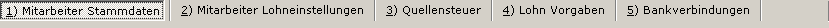 Menupunkt Mitarbeiter Stammdaten